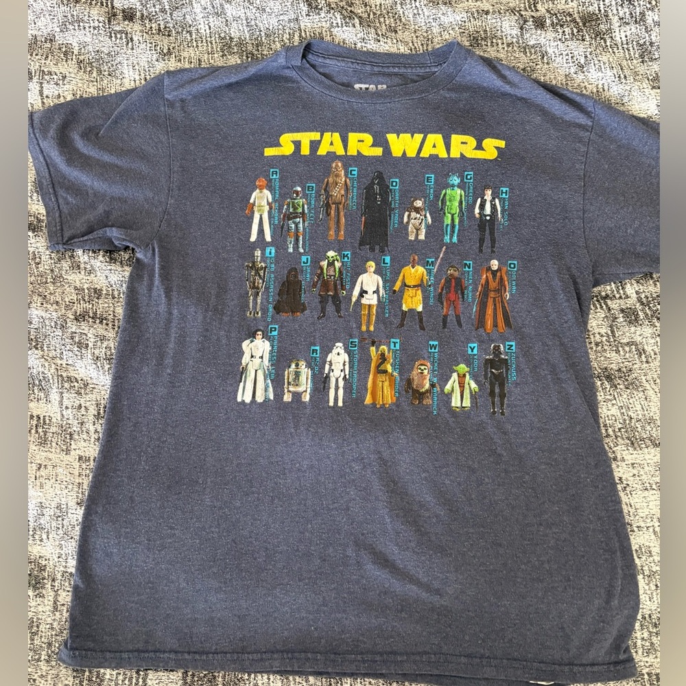 Star Wars Alphabet Action Figure Boys T-Shirt Size XL
